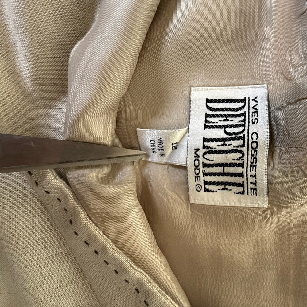 Yves Cossette Depeche Mode Vintage. Simple Elegant Cream Women's Top. Size 12 - Picture 2 of 9